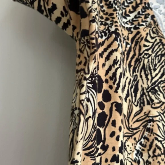 LILLY PULITZER Tessa Dress Rattan Walk On The Wild Side V-Neck 3/4 Sleeve | XL - Picture 5 of 12
